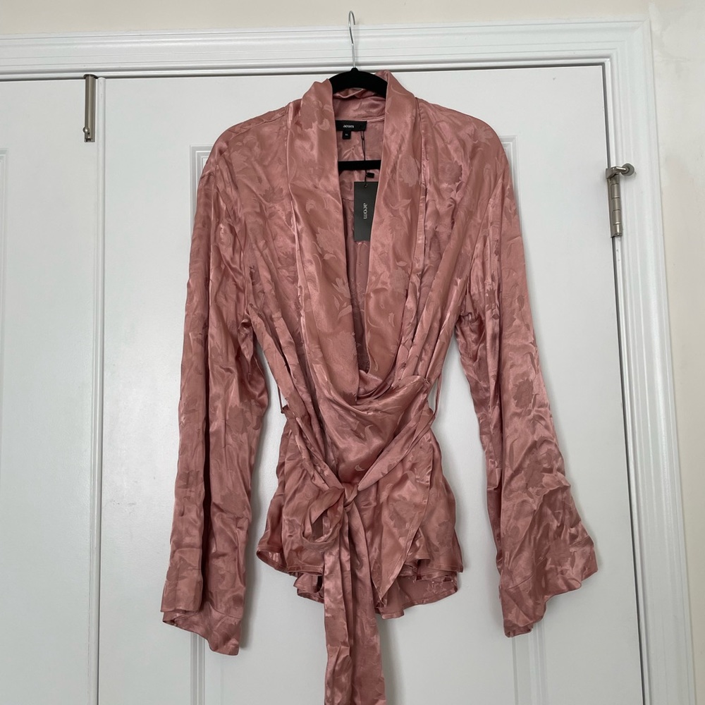 Aeom silk wrap shirt